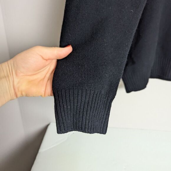 Gran Sasso Italy 100% Wool Sweater XL Black Gray 1/4 Button Front High Quality - Picture 4 of 9